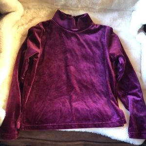 Lord & Taylor Girls Red Velour Top